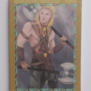 Bloc-notes A5 illustré représentant un personnage de la saga fantasy Les Peuples d’Elwinah