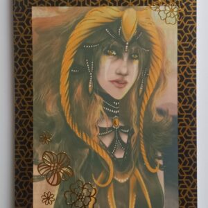 Bloc-notes A5 illustré représentant un personnage de la saga fantasy Les Peuples d’Elwinah