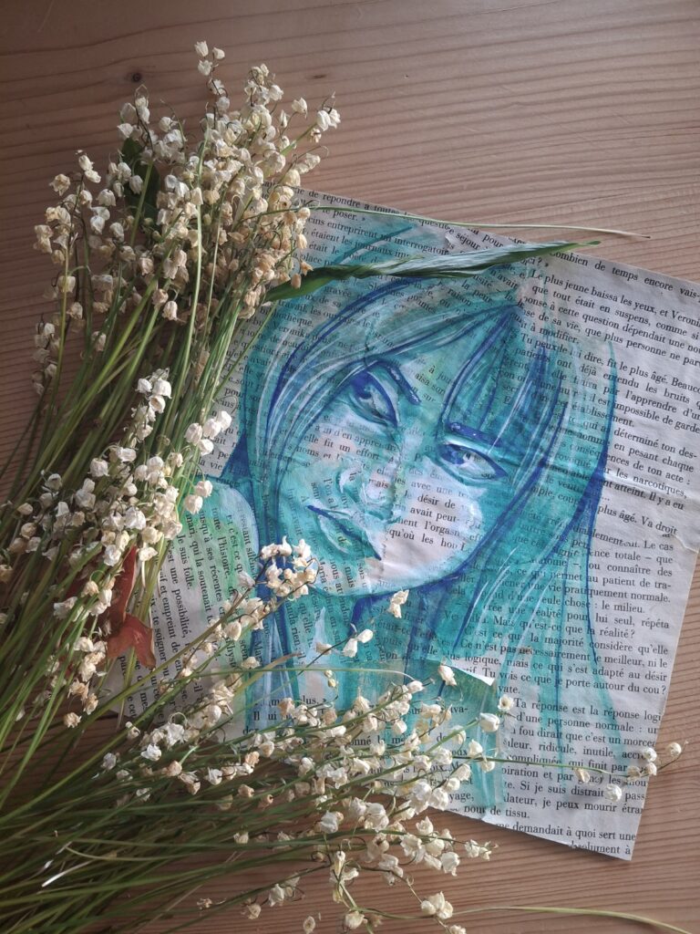 aquarelle Mémorielles sur pages de livres